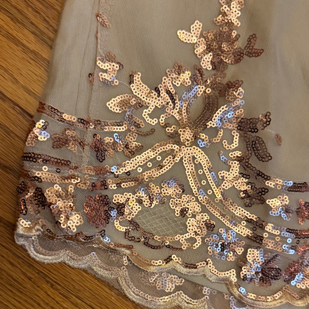 Trendy Boutique Beige and Brown Embroidered blazer and short set - Picture 5 of 5